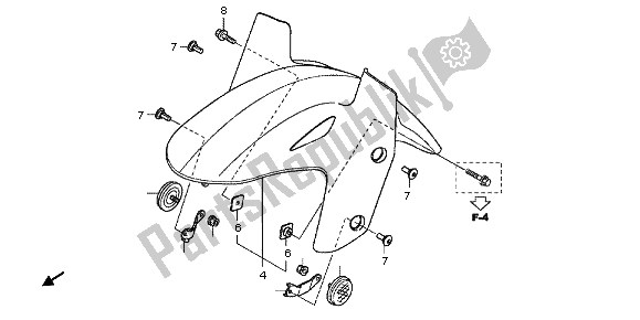 All parts for the Front Fender of the Honda VFR 800X 2012