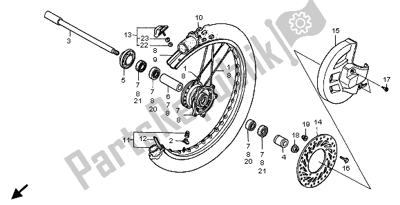 Todas las partes para Rueda Delantera de Honda CR 250R 1999