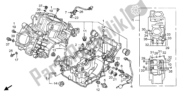 Tutte le parti per il Carter del Honda XL 1000V 2006