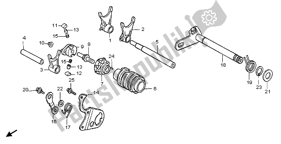 All parts for the Gearshift Drum of the Honda CR 500R 1997