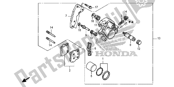 Tutte le parti per il Pinza Freno Anteriore del Honda CRF 150R SW 2013