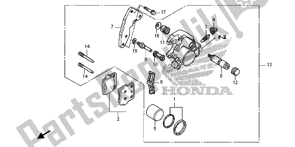 All parts for the Front Brake Caliper of the Honda CRF 150R SW 2013
