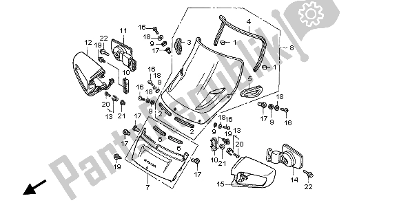 Todas las partes para Pantalla De Viento de Honda ST 1100A 1998