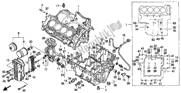 Toutes les pièces pour le Ensemble De Carter du Honda CBR 600F 1991