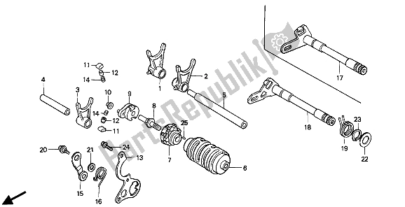Todas las partes para Tambor De Cambio De Marchas de Honda CR 125R 1989
