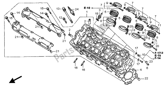 All parts for the Cylinder Head of the Honda CB 600F Hornet 2005