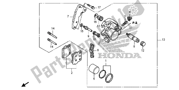 All parts for the Front Brake Caliper of the Honda CRF 150 RB LW 2013