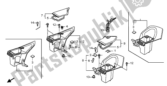 All parts for the Fairing Pocket of the Honda NT 700V 2008