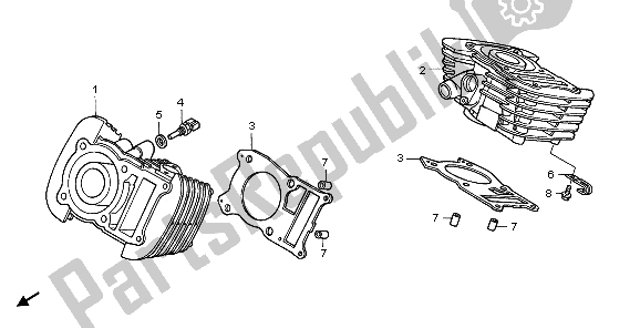 Toutes les pièces pour le Cylindre du Honda VT 125C 2007