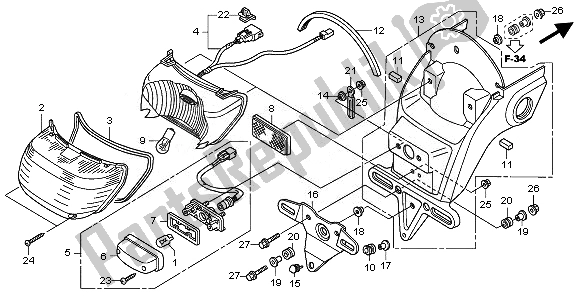 Alle onderdelen voor de Achterlicht van de Honda VT 750C2S 2011