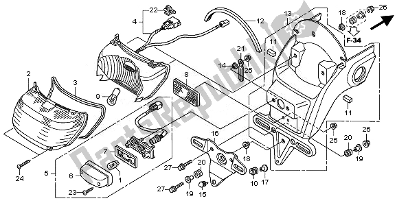 Todas las partes para Luz De La Cola de Honda VT 750C2S 2011