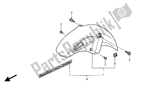 Todas las partes para Guardabarros Delantero de Honda NT 650V 2004