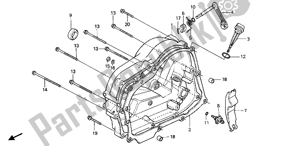 Toutes les pièces pour le Couvercle De Carter Droit du Honda XR 80R 1986