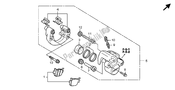 Todas las partes para Pinza De Freno Trasero de Honda FES 150 2007