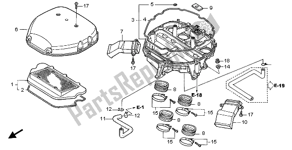 Alle onderdelen voor de Luchtfilter van de Honda CBR 1100 XX 1997