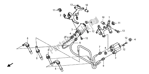 Todas as partes de Bobina De Ignição do Honda CBF 1000 FS 2012