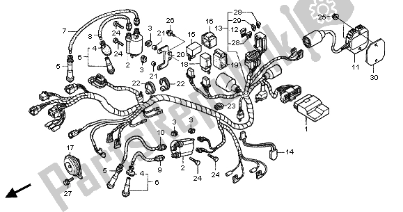 Todas as partes de Chicote De Fios do Honda VT 750 DC 2001