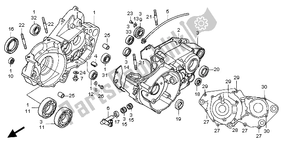 Toutes les pièces pour le Carter du Honda CR 500R 1995