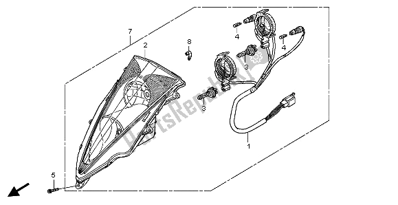 All parts for the Headlight (eu) of the Honda FES 125 2006