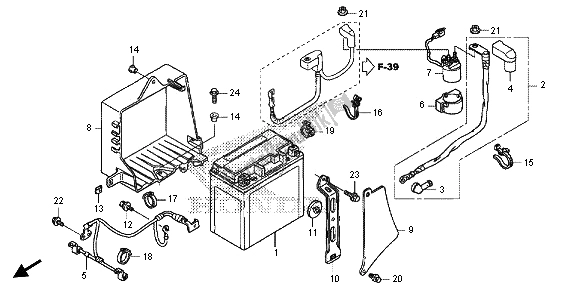 All parts for the Battery of the Honda GL 1800B 2013