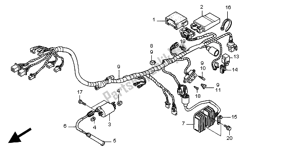 Tutte le parti per il Cablaggio E Bobina Di Accensione del Honda SLR 650 1998