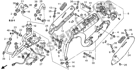 All parts for the Exhaust Muffler of the Honda VFR 800 2009