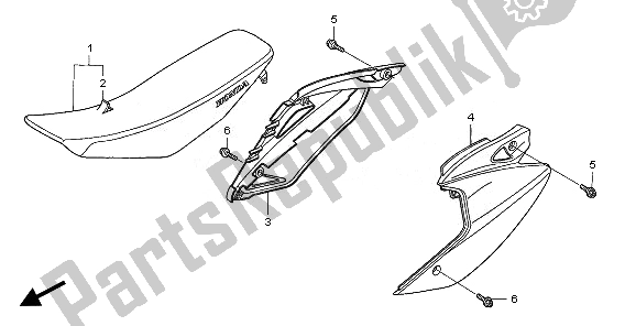Tutte le parti per il Sedile E Copertura Laterale del Honda CRF 450X 2008