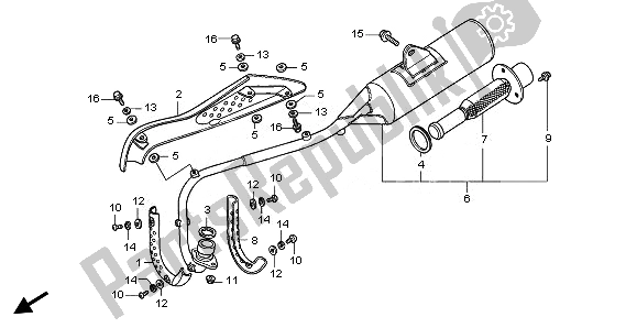 Todas as partes de Silenciador De Exaustão do Honda CRF 50F 2008