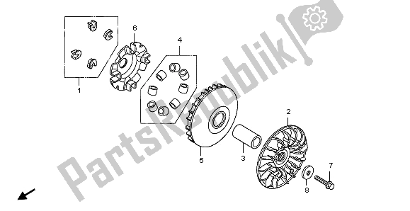 All parts for the Drive Face of the Honda FJS 600D 2006