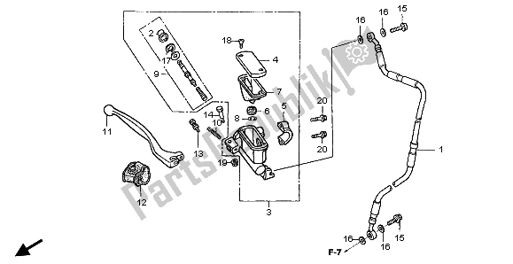 Todas las partes para Fr. Cilindro Maestro Del Freno de Honda CR 85R SW 2004