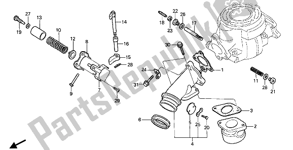 Todas las partes para Colector De Escape de Honda CR 80R2 1985