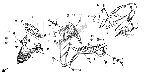 Toutes les pièces pour le Garde-boue Avant du Honda TRX 700 XX 2011