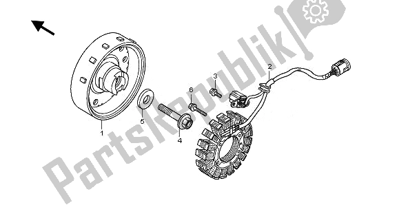 Tutte le parti per il Generatore del Honda TRX 420 FA Fourtrax Rancher AT 2010