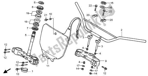 All parts for the Handle Pipe & Top Bridge & Steering Stem of the Honda CR 500R 1995