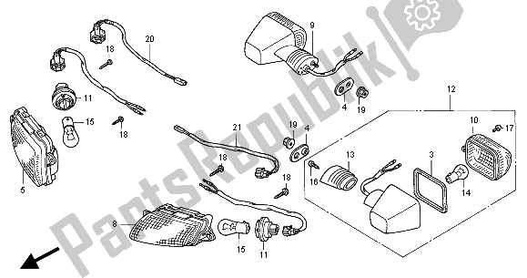 All parts for the Winker of the Honda CBR 1100 XX 2000