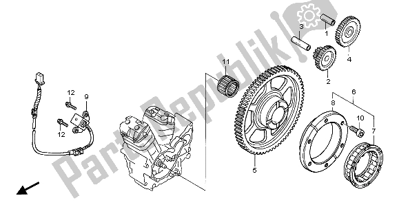 All parts for the Pulse Generator & Starting Clutch of the Honda NT 700 VA 2007