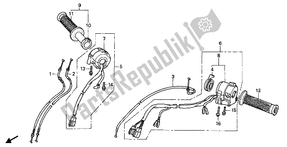 Todas as partes de Interruptor E Cabo do Honda VFR 750F 1992
