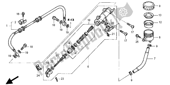 Todas las partes para Rr. Cilindro Maestro Del Freno de Honda CB 1300X4 1998