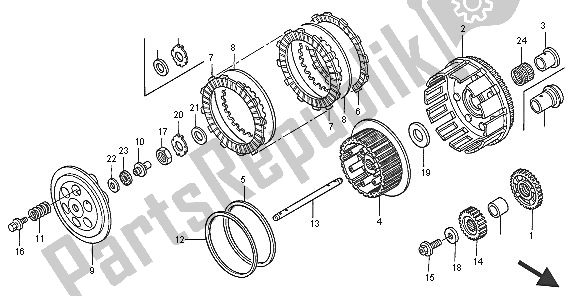 All parts for the Clutch of the Honda TRX 450R Sportrax 2005
