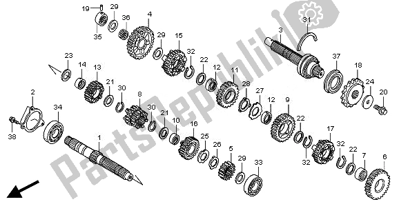 All parts for the Transmission of the Honda CBR 600 RA 2011