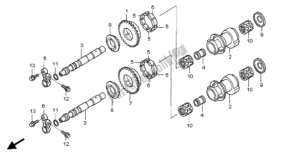 Alle onderdelen voor de Balansas van de Honda ST 1300A 2002