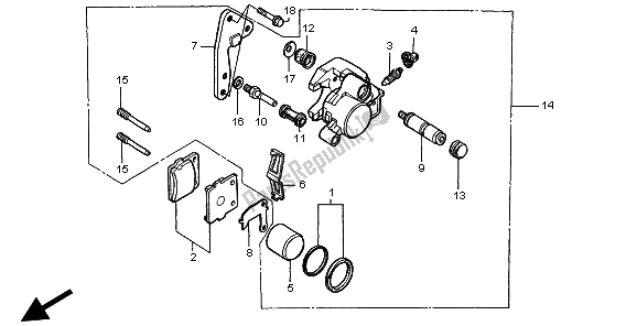 Todas las partes para Pinza De Freno Delantero de Honda CR 80 RB LW 2002