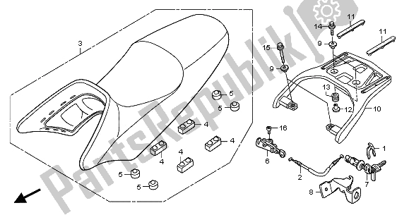 Todas las partes para Asiento Y Transportista de Honda XL 125V 2001