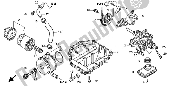 All parts for the Oil Pump of the Honda VFR 1200 FDA 2010
