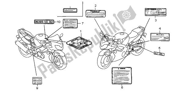 Tutte le parti per il Etichetta Di Avvertenza del Honda CBR 600F 2006