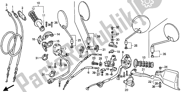 Todas las partes para Interruptor Y Cable de Honda NX 650 1994