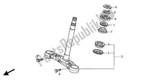 All parts for the Steering Stem of the Honda CBF 250 2004