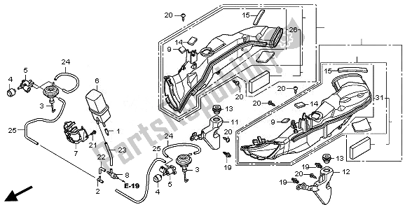 Todas las partes para Conducto De Entrada De Aire Y Válvula Solenoide de Honda CBR 1000 RR 2011
