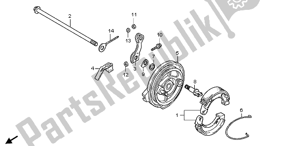 All parts for the Rear Brake Panel of the Honda CRF 50F 2006