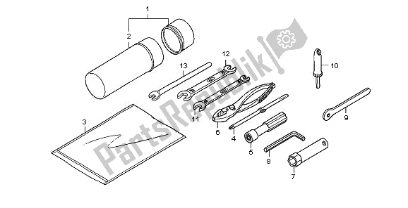 All parts for the Tools of the Honda TRX 420 FE Fourtrax Rancher 4X4 ES 2010